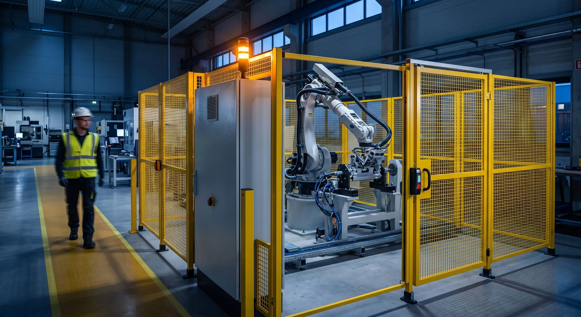 Safety guarding and interlock switches on industrial automation equipment